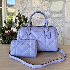 Coach Rowan Satchel MED with Puffy Diamond Quilting Handbag/ Wallet OPtion NWT